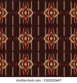 Ikat vector Geometric print fabric carpet ornament native boho chevron textile decoration. Canvas Print - Ethnic Aztec African American textile seamless pattern.