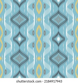
Ikat vector Oriental Boho Seamless Pattern for Textile and Wallpaper Design. Vector illustration