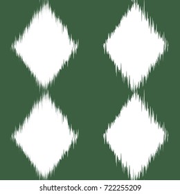 Ikat vector pattern green  seamless design textile, fabric repeating background design for all web and print purposes