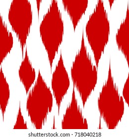 Ikat vector seamless pattern  curtain, textile design, bed linen, wallpaper, surface texture background.
