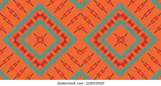 Ikat vector tribal Africa Seamless Pattern. Ikat Aztec Ethnic Geometric Ikkat Batik Digital vector textile Design for Prints Fabric saree Mughal brush symbol Swaths texture Kurti Kurtis Kurtas