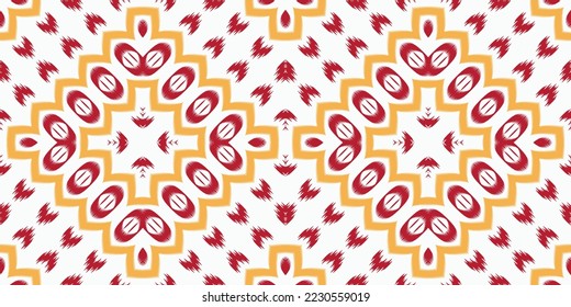 Ikat vector tribal background Seamless Pattern. Ikat Aztec Ethnic Geometric Batik Ikkat Digital vector textile Design for Prints Fabric saree Mughal brush symbol Swaths texture Kurti Kurtis Kurtas
