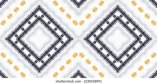 Ikat vector tribal chevron Seamless Pattern. Ikat Aztec Ethnic Geometric Batik Ikkat Digital vector textile Design for Prints Fabric saree Mughal brush symbol Swaths texture Kurti Kurtis Kurtas