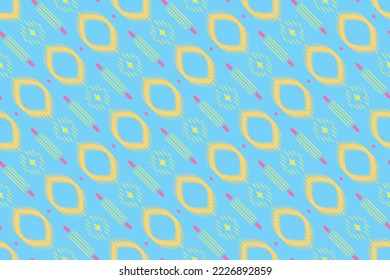 Ikat vector tribal color Seamless Pattern. Ethnic Geometric Batik Ikkat Digital vector textile Design for Prints Fabric saree Mughal brush symbol Swaths texture Kurti Kurtis Kurtas