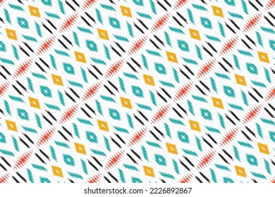 Ikat vector tribal cross Seamless Pattern. Ethnic Geometric Batik Ikkat Digital vector textile Design for Prints Fabric saree Mughal brush symbol Swaths texture Kurti Kurtis Kurtas