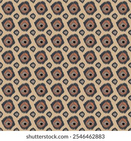 A Ikat vibrant blue pattern featuring colorful geometric shapes and designs, perfect for textiles or digital backgrounds