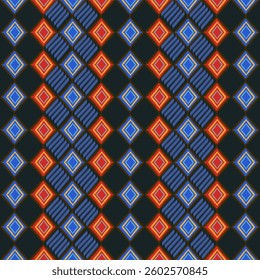 The Ikat weave pattern is a traditional seamless sarong or border pattern.