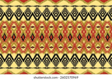 The Ikat weave pattern is a traditional seamless sarong or border pattern.