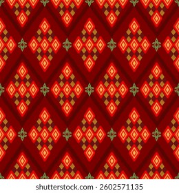The Ikat weave pattern is a traditional seamless sarong or border pattern.
