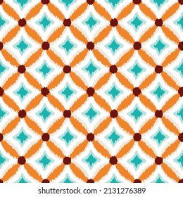 Ikat.Repeat.Nahtlose Muster abstrakter Hintergrund. Böhmischer Stil.Tribal Stickerei.Bild für Teppich,Quilt,Shawl,Kissen.Vector.Illustration.
