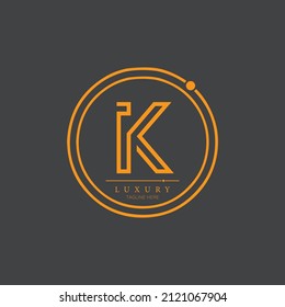 Abstraktes IKay-Alphabet mit Anfangsbuchstaben Logo mit minimalem Design, Vektorvorlage
