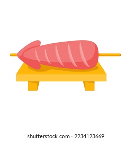 Ikayaki in flat style isolated