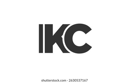Plantilla de diseño de logotipo IKC con texto fuerte y moderno en negrita. Logotipo de Vector inicial basado en tipografía simple y mínima. Identidad de empresa de moda ideal para la presencia de la marca de las empresas.