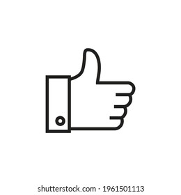 ike icon. Hand like. Thumb up. Outline love symbol. Social media sign. Seal of approval. OK sign. Like symbol. Premium quality. Achievement badge. Quality mark. Thumb icon. Human hand.