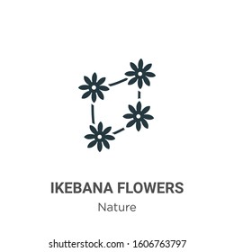 Ikebana flowers glyph icon vector on white background. Flat vector ikebana flowers icon symbol sign from modern nature collection for mobile concept and web apps design.