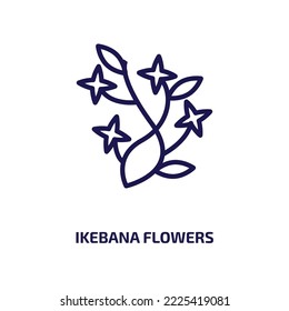 ikebana flowers icon from nature collection. Thin linear ikebana flowers, flower, ikebana outline icon isolated on white background. Line vector ikebana flowers sign, symbol for web and mobile