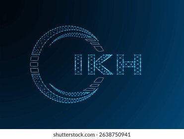 IKH low poly letter logo vector design. IKH lower poly logo design. Low poly logo.