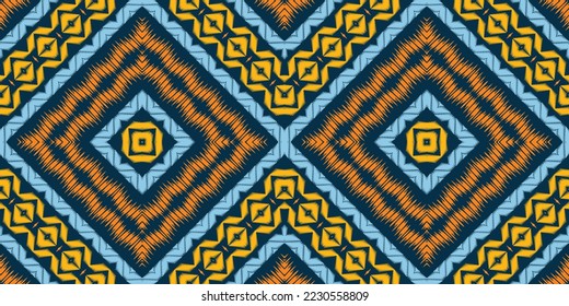 Ikkat o ikat fondo batik patrón sin costura textil, Ikat Imprimir diseño vectorial digital para Print saree Kurti Borneo Borneo Símbolos de pincel de borde de tejido swatings algodón