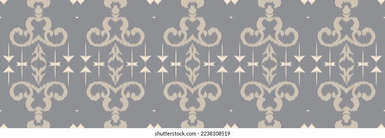 Ikkat or ikat damask batik textile seamless pattern digital vector design for Print saree Kurti Borneo Fabric border brush symbols swatches party wear