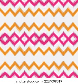 Ikkat o ikat diamante batik textil diseño vectorial digital sin fisuras para Print saree Kurti Borneo Tejidos símbolos de pinzas de malezas swatks parte desgaste