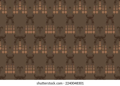 Ikkat o ikat diamante batik textil diseño vectorial digital sin fisuras para Print saree Kurti Borneo Tejidos símbolos de pincel de borde swatters elegante
