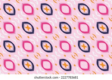 Ikkat or ikat fabric batik textile seamless pattern digital vector design for Print saree Kurti Borneo Fabric border brush symbols swatches designer