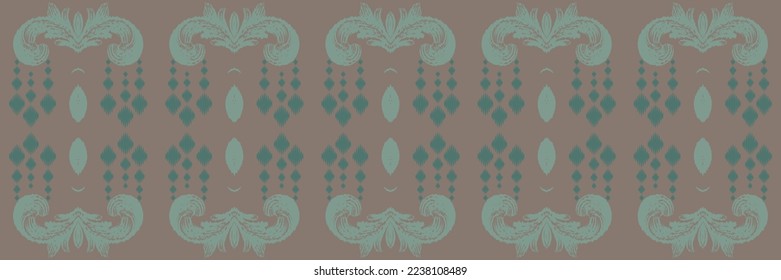 Ikkat or ikat fabric batik textile seamless pattern digital vector design for Print saree Kurti Borneo Fabric border brush symbols swatches party wear