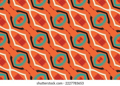 Ikkat or ikat flower batik textile seamless pattern digital vector design for Print saree Kurti Borneo Fabric border brush symbols swatches stylish