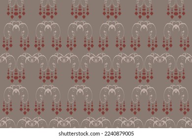 Ikkat or ikat flower batik textile seamless pattern digital vector design for Print saree Kurti Borneo Fabric border brush symbols swatches designer