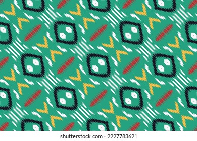 Ikkat or ikat flowers batik textile seamless pattern digital vector design for Print saree Kurti Borneo Fabric border brush symbols swatches stylish