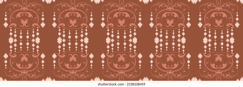 Ikkat o ikat flores batik textil diseño vectorial digital sin fisuras para Print saree Kurti Borneo Tejidos símbolos de pincel de borde swatches fiesta de desgaste