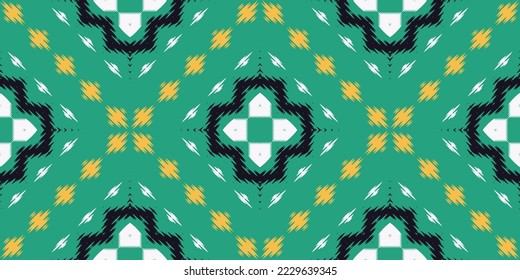 Ikkat or Ikat flowers tribal Africa Seamless Pattern. Ethnic Geometric Ikkat Batik Digital vector textile Design for Prints Fabric saree Mughal brush symbol Swaths texture Kurti Kurtis Kurtas