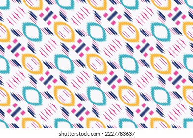 Ikkat or ikat frame batik textile seamless pattern digital vector design for Print saree Kurti Borneo Fabric border brush symbols swatches stylish