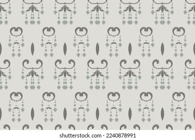 Ikkat or ikat frame batik textile seamless pattern digital vector design for Print saree Kurti Borneo Fabric border brush symbols swatches designer
