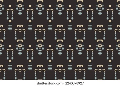 Ikkat or ikat print batik textile seamless pattern digital vector design for Print saree Kurti Borneo Fabric border brush symbols swatches designer