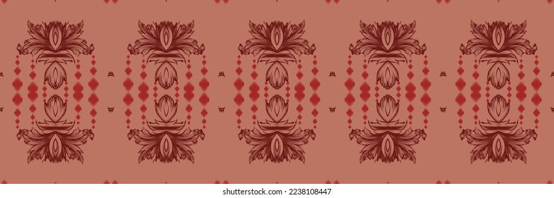 Ikkat or ikat prints batik textile seamless pattern digital vector design for Print saree Kurti Borneo Fabric border brush symbols swatches party wear