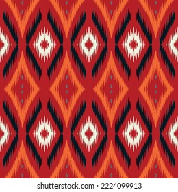 Ikkat or ikat stripe batik textile seamless pattern digital vector design for Print saree Kurti Borneo Fabric border brush symbols swatches designer