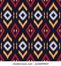 Ikkat or ikat texture batik textile seamless pattern digital vector design for Print saree Kurti Borneo Fabric border brush symbols swatches party wear