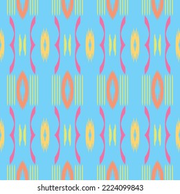Ikkat or ikat vector batik textile seamless pattern digital vector design for Print saree Kurti Borneo Fabric border brush symbols swatches designer