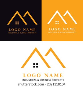 Ikon Garis Rumah Emas. Dapat Digunakan Untuk Real Estate, Apartemen, Properti Residensial Atau Template Logo Hotel. Simple Elegant Real Estate Logo Line Design Template