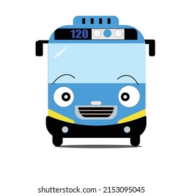 Ikon ilustrasi vektor bus kartun Tayo