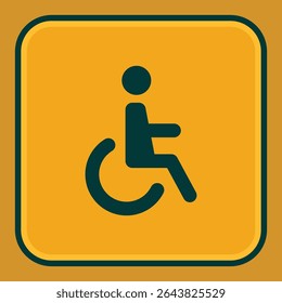 Ikon signe de toilettes publiques pour les gens, icône de toilettes handicap Image vectorielle, handicap, 