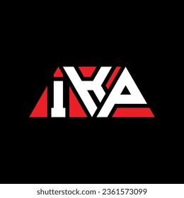 IKP triangle letter logo design with triangle shape. IKP triangle logo design monogram. IKP triangle vector logo template with red color. IKP triangular logo Simple, Elegant, and Luxurious design.