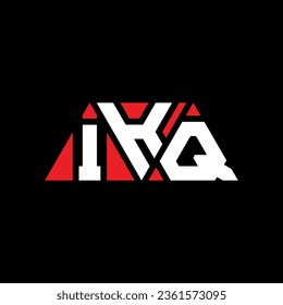 IKQ triangle letter logo design with triangle shape. IKQ triangle logo design monogram. IKQ triangle vector logo template with red color. IKQ triangular logo Simple, Elegant, and Luxurious design.