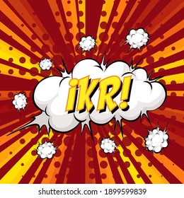 Texto de la IKR burbuja de habla cómica en ilustración de explosión