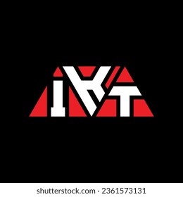 IKT triangle letter logo design with triangle shape. IKT triangle logo design monogram. IKT triangle vector logo template with red color. IKT triangular logo Simple, Elegant, and Luxurious design.