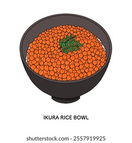 Ikura bowl line drawing illustration