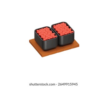  ikura gunkan icon 3d illustration render
