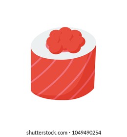 Ikura roll icon flat symbol. Isolated vector illustration of  icon sign concept for your web site mobile app logo UI design.