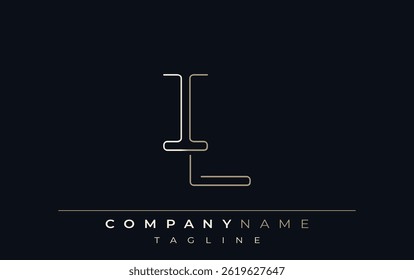 IL Abstract Line Style Logo. Minimalist Design Featuring the Letters I and L Abstract Line Style
